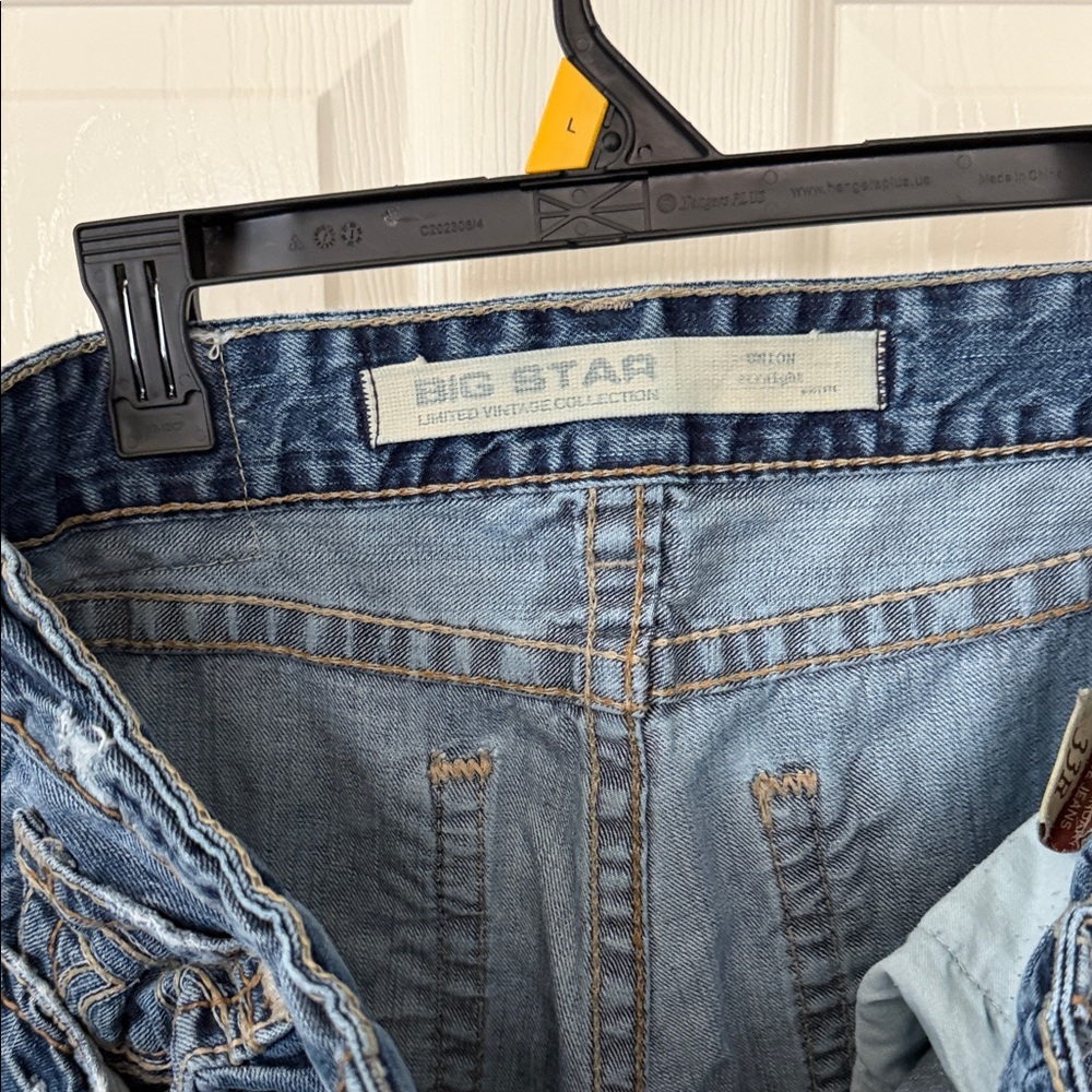 Big Star Medium Blue Denim Skirt with Topstitching